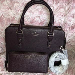 Kate Spade Mulberry Street Lise + Jackson continental wallet (chocolate Cherry)